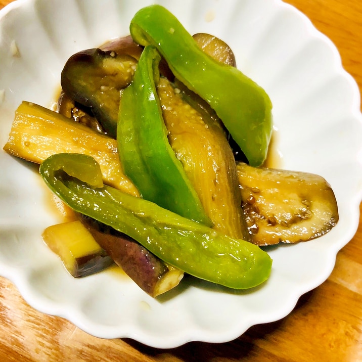 ピーマンと茄子のかんたん酢煮